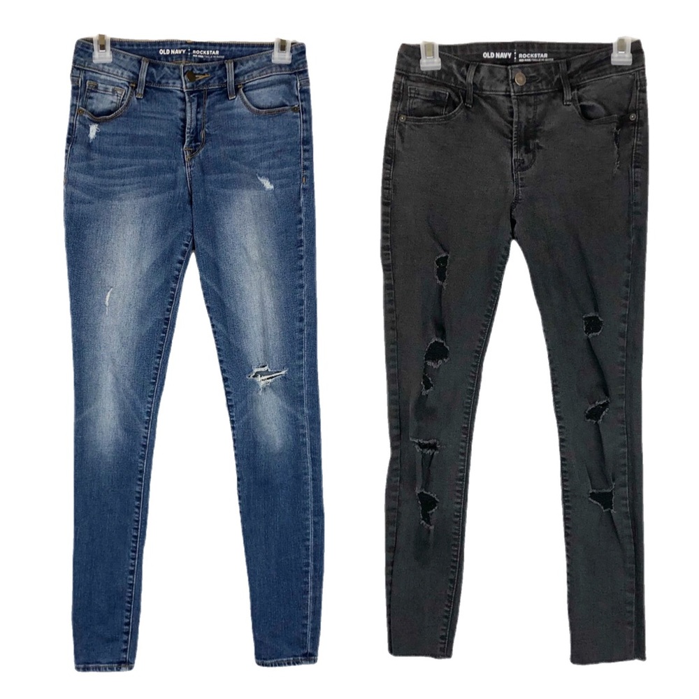 Old Navy Mid Rise Rockstar Skinny Jeans Bundle